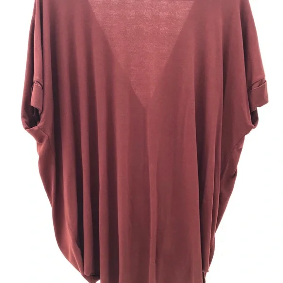 Boutique rust colored drapey shirt - Picture 2 of 3